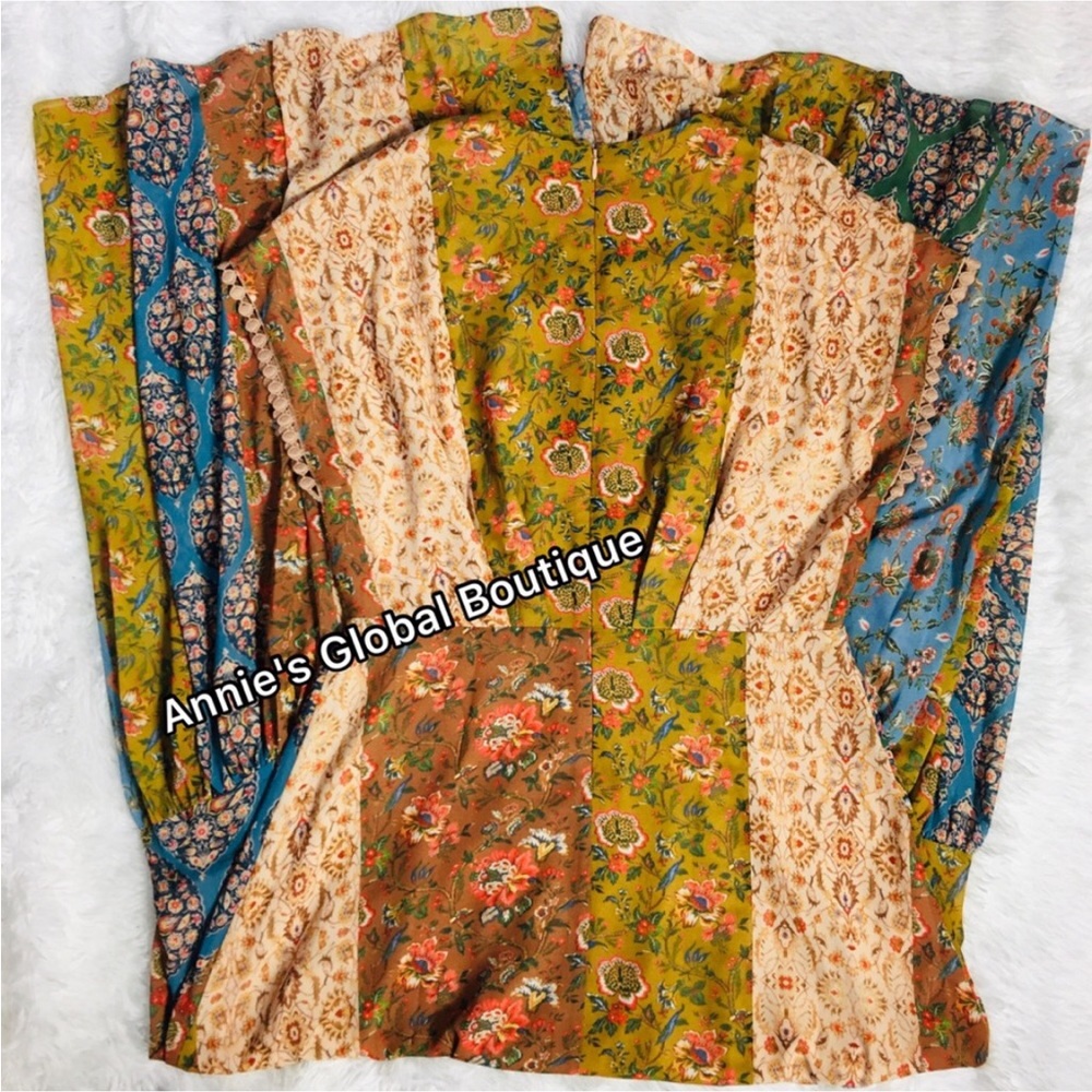 NWT, Anthropologie Angelica Sachin and Babi Embroidered Flounced Maxi Dress - Picture 9 of 15
